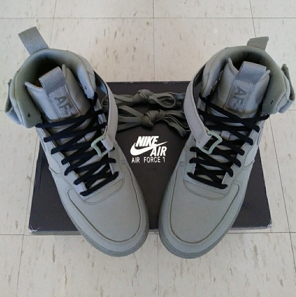 Stucco basically olive colored canvas AF1's